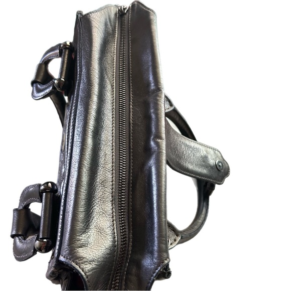 Burberry Metallic Calfskin Quilted Mini Manor Tote Pewter - Picture 9 of 9